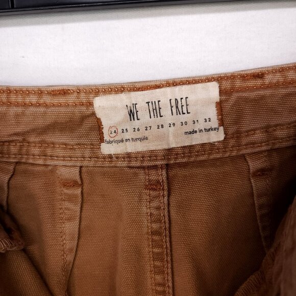 Free People Jeans Wide Leg Womens Size 24 Denim  High Rise Brown - Picture 7 of 16